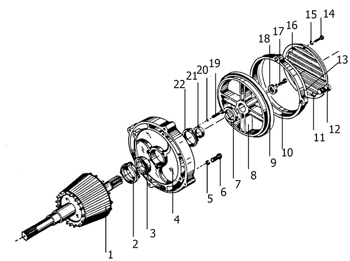 Конструкция тормоза электродвигателя подъема тельферов типа Т